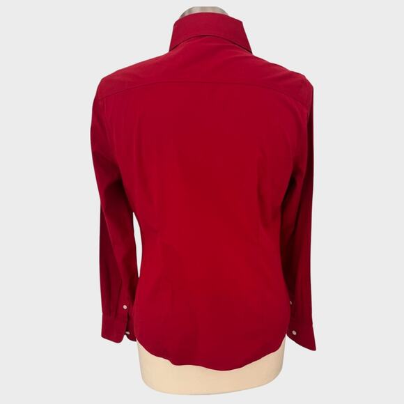 Talbots Petites Wrinkle Resistant 6P Red Button Front Shirt - Picture 6 of 7